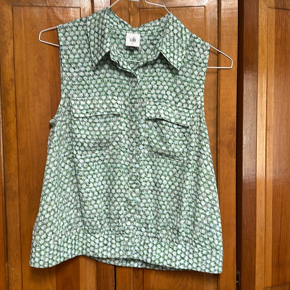 Cabi Green Shimmer Top.  Size Small